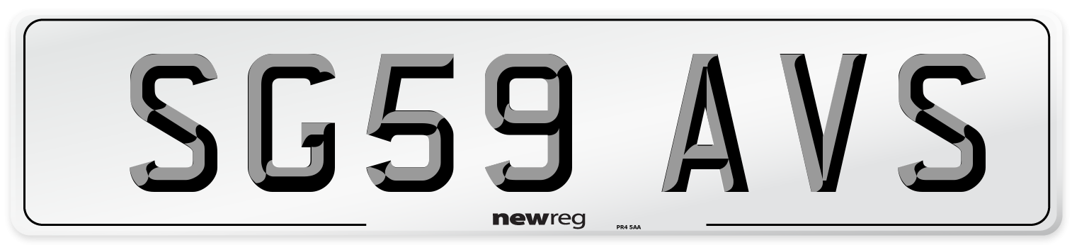 SG59 AVS Number Plate from New Reg